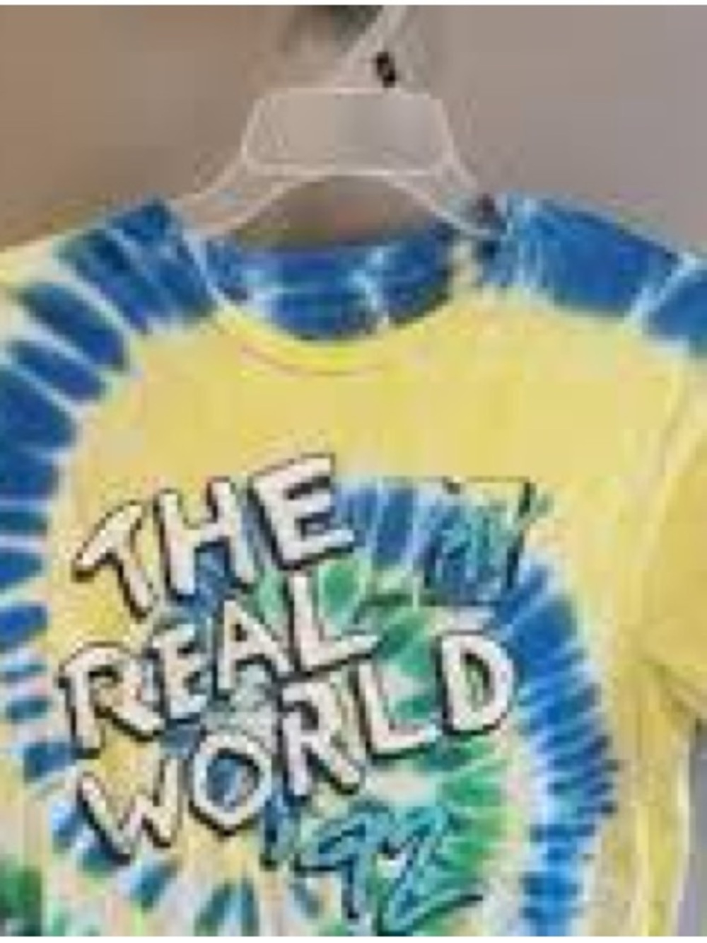 crown & ivy Yellow and Blue Tie-Dye Graphic Tee